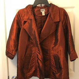 Chico’s shimmering maroon blazer jacket EUC